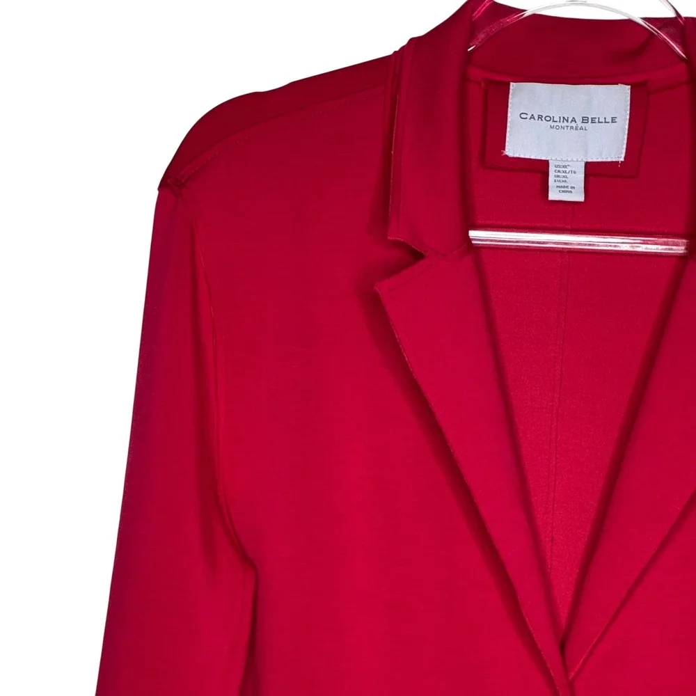 Carolina Belle Montreal Womens XL Hot Pink Longline Blazer Jacket Pocket Fuchsia